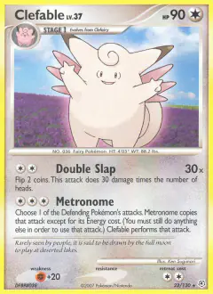 Clefable 22/130 Rare card from Diamond & Pearl Base