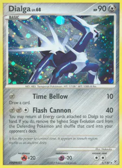 Dialga 1/130 Rare Holo card from Diamond & Pearl Base