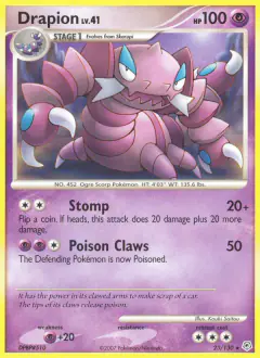 Drapion 23/130 Rare card from Diamond & Pearl Base