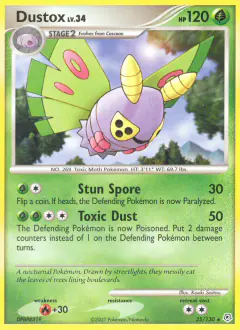 Dustox 25/130 Rare card from Diamond & Pearl Base