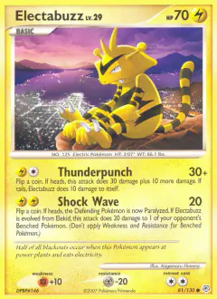 Electabuzz 81/130 Common card from Diamond & Pearl Base