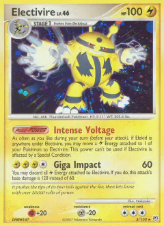 Electivire 3/130 Rare Holo card from Diamond & Pearl Base