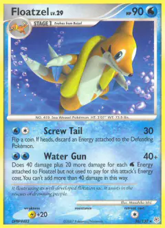 Floatzel 26/130 Rare card from Diamond & Pearl Base