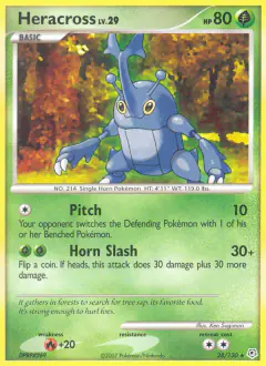 Heracross 28/130 Rare card from Diamond & Pearl Base