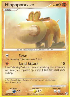 Hippopotas 51/130 Uncommon card from Diamond & Pearl Base