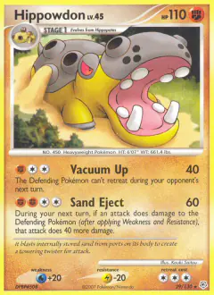 Hippowdon 29/130 Rare card from Diamond & Pearl Base