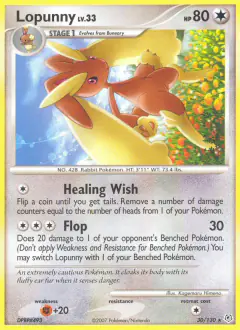 Lopunny 30/130 Rare card from Diamond & Pearl Base