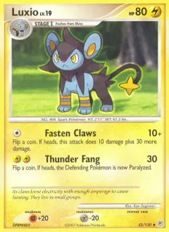 Luxio 52/130 Uncommon card from Diamond & Pearl Base