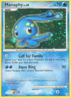Manaphy 9/130 Rare Holo card from Diamond & Pearl Base