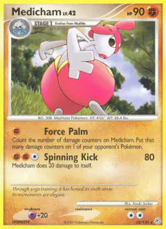Medicham 32/130 Rare card from Diamond & Pearl Base