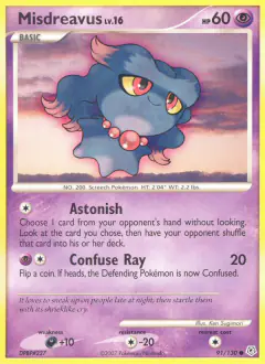 Misdreavus 91/130 Common card from Diamond & Pearl Base
