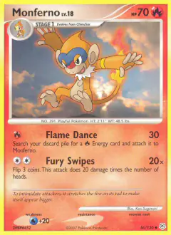 Monferno 56/130 Uncommon card from Diamond & Pearl Base