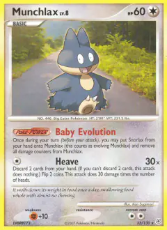 Munchlax 33/130 Rare card from Diamond & Pearl Base