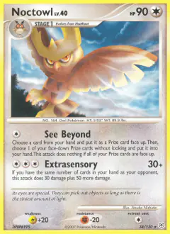 Noctowl 34/130 Rare card from Diamond & Pearl Base