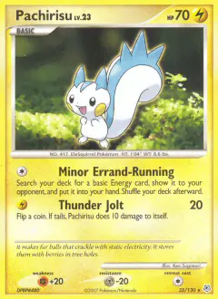 Pachirisu 35/130 Rare card from Diamond & Pearl Base