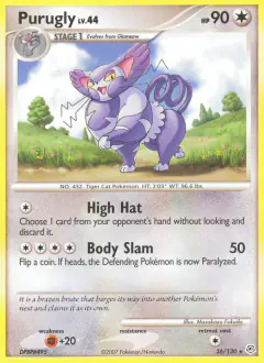 Purugly 36/130 Rare card from Diamond & Pearl Base