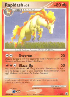 Rapidash 59/130 Uncommon card from Diamond & Pearl Base