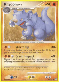 Rhydon 60/130 Uncommon card from Diamond & Pearl Base