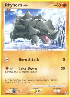 Rhyhorn 95/130 Common card from Diamond & Pearl Base