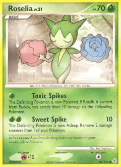 Roselia 96/130 Common card from Diamond & Pearl Base