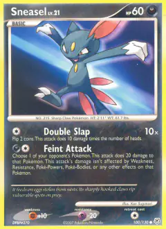 Sneasel 100/130 Common card from Diamond & Pearl Base