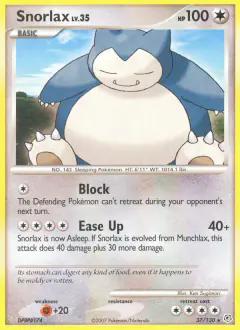 Snorlax 37/130 Rare card from Diamond & Pearl Base