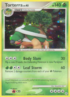 Torterra 17/130 Rare Holo card from Diamond & Pearl Base