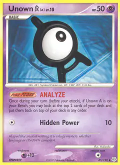 Unown [A] 65/130 Uncommon card from Diamond & Pearl Base