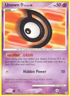 Unown [D] 68/130 Uncommon card from Diamond & Pearl Base