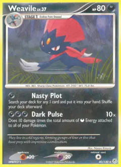 Weavile 40/130 Rare card from Diamond & Pearl Base