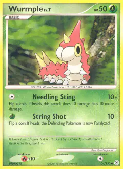 Wurmple 104/130 Common card from Diamond & Pearl Base
