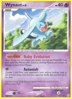 Wynaut 42/130 Rare card from Diamond & Pearl Base