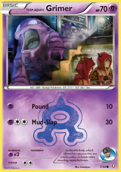 Team Aqua's Grimer 7/34 Common card from Double Crisis