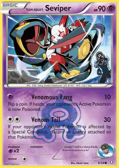 Team Aqua's Seviper 9/34 Common card from Double Crisis