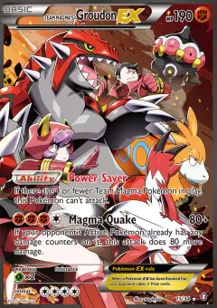 Team Magma's Groudon-EX 15/34 Rare Ultra card from Double Crisis