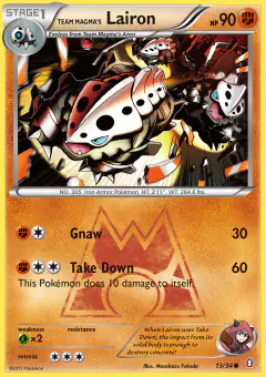 Team Magma's Lairon 13/34 Common card from Double Crisis