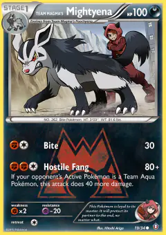 Team Magma's Mightyena 19/34 Common card from Double Crisis