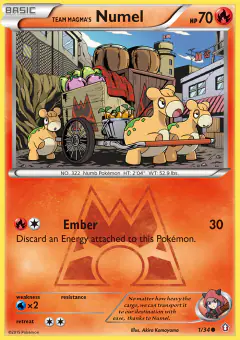 Team Magma's Numel 1/34 Common card from Double Crisis