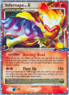 Infernape LV.X DP10 Promo card from DP Black Star Promo