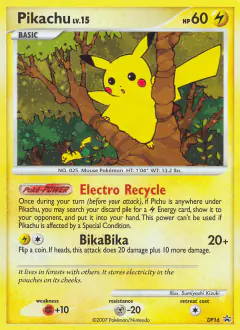 Pikachu DP16 Promo card from DP Black Star Promo