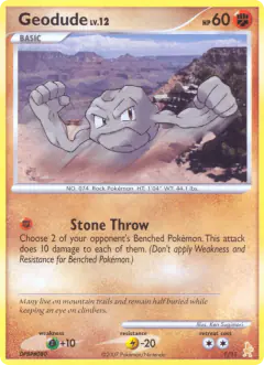 Geodude 1/11 Common card from DP Trainer Kit Lucario
