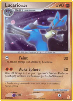 Lucario 3/11 Common card from DP Trainer Kit Lucario