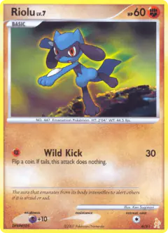 Riolu 6/11 Common card from DP Trainer Kit Lucario