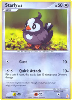Starly 7/11 Common card from DP Trainer Kit Lucario