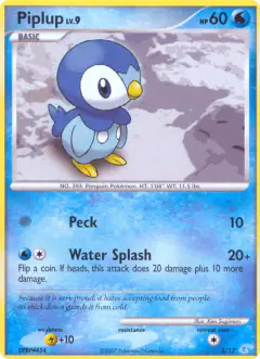 Piplup 5/12 Common card from DP Trainer Kit Manaphy