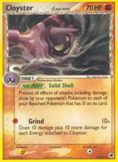Cloyster δ 14/101 Rare card from Dragon Frontiers
