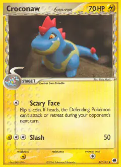 Croconaw δ 27/101 Uncommon card from Dragon Frontiers