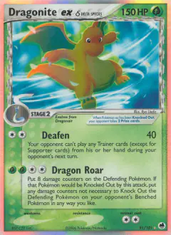 Dragonite ex δ 91/101 Rare Holo EX card from Dragon Frontiers