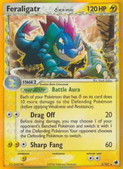 Feraligatr δ 2/101 Rare Holo card from Dragon Frontiers
