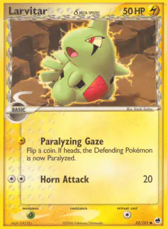 Larvitar δ 52/101 Common card from Dragon Frontiers